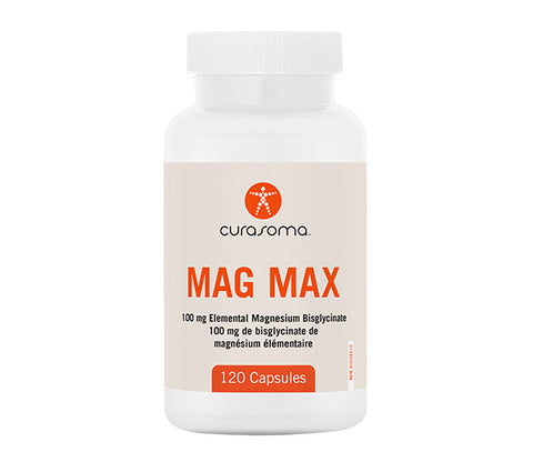 Curasoma Mag Max Magnesium Bisglycinate 120 caps 100mg